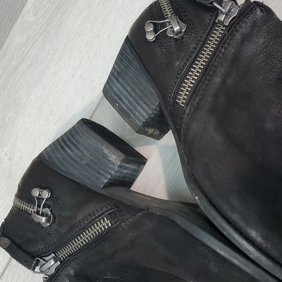 Dolce Vita Women Moto Leather Double Zip Heels Boots shoes sz 7.5 - Picture 10 of 14